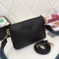 Sumptuous Prada leather shoulder bag 66136 black