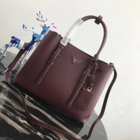 Duplicate Prada Saffiano original Leather Tote Bag BN2838 Claret