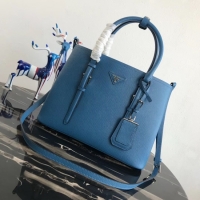 Best Product Prada Saffiano original Leather Tote Bag BN2838 blue