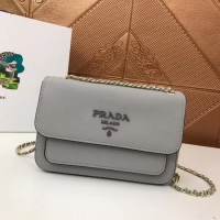 Good Quality Prada Calf leather shoulder bag 3011 grey