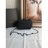 Shop Duplicate BOTTEGA VENETA Knot snakeskin-trimmed satin clutch 62548 black