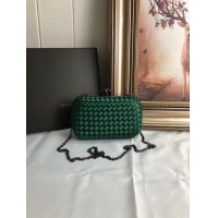 Low Cost BOTTEGA VENETA Knot snakeskin-trimmed satin clutch 62548 green