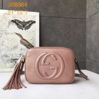 Discount Gucci Soho Calfskin Leather Disco Bag 308364 pink