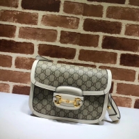 High Quality Gucci GG Supreme canvas shoulder bag 602204 white