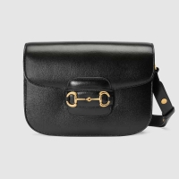 Luxury Wholesale Gucci 1955 leather shoulder bag 602204 black