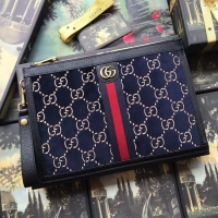 Good Looking Gucci GG velvet Clutch bag 575371 Blue