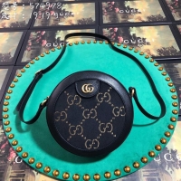 Luxury Classic Gucci GG velvet round shoulder bag 574978 Black