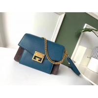 Charming GIVENCHY GV3 leather and suede shoulder bag 9989 blue