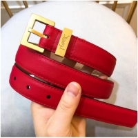 ​Unique Yves Saint Laurent Width 2.5CM Logo Leather Belt Y8100 Red