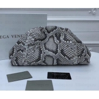 Discount Bottega Veneta Oversize Frame Pouch Clutch Bag In Python Gray 19111301