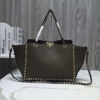 Best Luxury VALENTINO Rockstud large tote 0973 Khaki