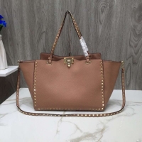 Perfect VALENTINO Rockstud large tote 0973 apricot