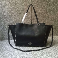 Luxury VALENTINO Rockstud large tote A0973 black