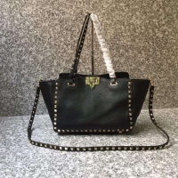 Custom VALENTINO Rockstud medium tote 0972 black