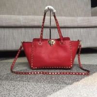 New Fashion VALENTINO Rockstud medium tote 0972 red