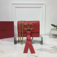 Perfect VALENTINO Origianl Leather Bag V0009 Red