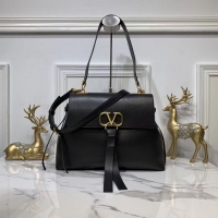 Crafted VALENTINO Origianl Leather Bag V0012 Black