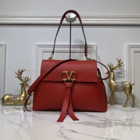 Pretty Style VALENTINO Origianl Leather Bag V0012 Red