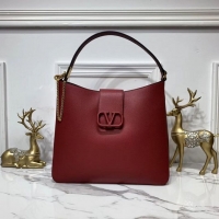 Luxurious VALENTINO Origianl Palm Leather Bag V5002 Wine