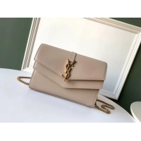 Best Quality SAINT LAURENT leather shoulder bag 36959 apricot