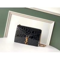 Fashion SAINT LAURENT leather shoulder bag 532750 black