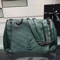 Good Product SAINT LAURENT Medium Nolita leather shoulder bag 61877 green