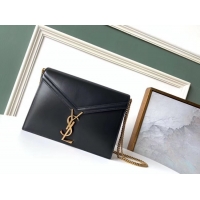 Charming SAINT LAURENT Cassandra leather shoulder bag 532750 black