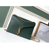 Trendy Design SAINT LAURENT Cassandra leather shoulder bag 532750 Dark Green