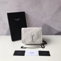 Top Grade SAINT LAURENT Niki Mini leather shoulder bag 03743 white