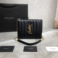 Shop Duplicate Yves Saint Laurent Sheepskin Original Leather Shoulder Bag Y554125 Black