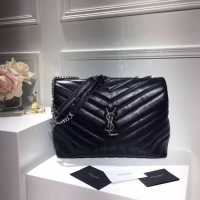 Popular Style SAINT LAURENT Loulou Monogram medium quilted leather shoulder bag 74558 black