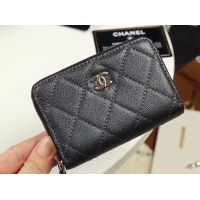 Pretty Style Chanel classic card holder Grained Calfskin & Gold-Tone Metal A69271 black