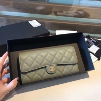 Best Product Chanel long flap wallet A80759 Green