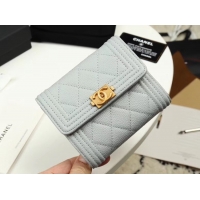 Top Quality Chanel Calfskin Leather & Gold-Tone Metal A80734 grey