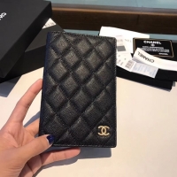 Classic Chanel Calfskin Leather & Gold-Tone Metal Wallet A80385 Black