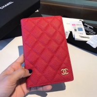 Best Quality Chanel Calfskin Leather & Gold-Tone Metal Wallet A80385 Red