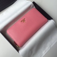 Stylish Prada Leather Large Zippy Wallets 1ML505 pink