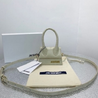 Discount Jacquemus Leather Le Chiquito Micro Bag Croco Pattern J99314 White