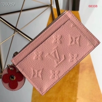 Luxury Louis Vuitton ZIPPED CARD HOLDER M68338 pink