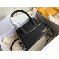 Wholesale Jacquemus Original Leather Top Handle Bag J76235 Black