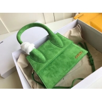 New Design Jacquemus Original Velvet Leather Top Handle Bag J76235 Green