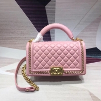 Discounts Chanel Leboy Original leather Shoulder Bag H67086 pink & gold -Tone Metal