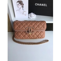 Best Quality Chanel flap bag Lambskin & Gold-Tone Metal 57275 Camel