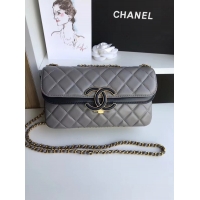 Best Price Chanel flap bag Lambskin & Gold-Tone Metal 57275 grey