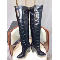 Free Shipping Saint Laurent High Boots Leather For Women YSL8966