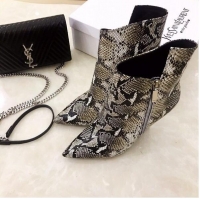 Best Price Saint Laurent Heel 10.5cm Niki Wedge Booties Python Pattern YSL8970