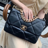 Classic Hot Chanel 19 flap bag AS1161 black