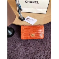 Best Product Chanel Classic Flap Bag Original Alligator & Gold-Tone Metal A01112 orange