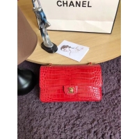 Good Taste Chanel Classic Flap Bag Original Alligator & Gold-Tone Metal A01112 Cherry