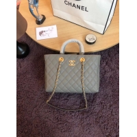 Top Quality Chanel large shopping bag Calfskin & Gold-Tone Metal A57974 grey